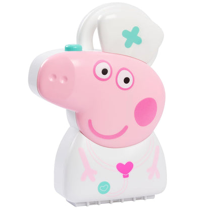 Peppa Pig Just Play - Juego de Fundas de chequeo con asa de Transporte, Kit médico de 8 Piezas para niños con Estetoscopio, Color Rosa