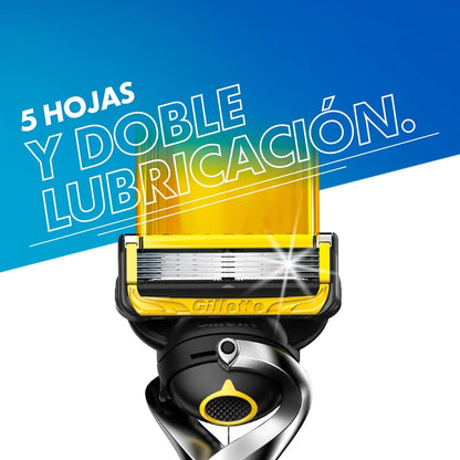 GILLETTE Proshield, Cartucho de Rastrillo para Afeitar, 4 Repuestos con 5 Hojas para Rasurar la Barba, Afeitado Más al Ras, Rastrillo para Hombre