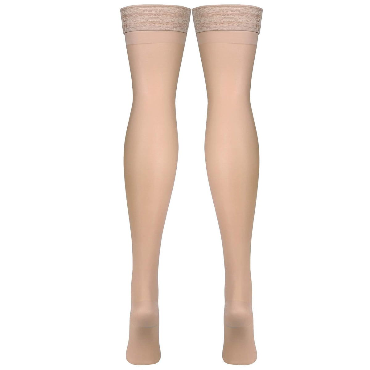 Truform Compression Stockings, High, 15-20 Mmhg, Nude, Medical Support Hose Mujeres, Medium