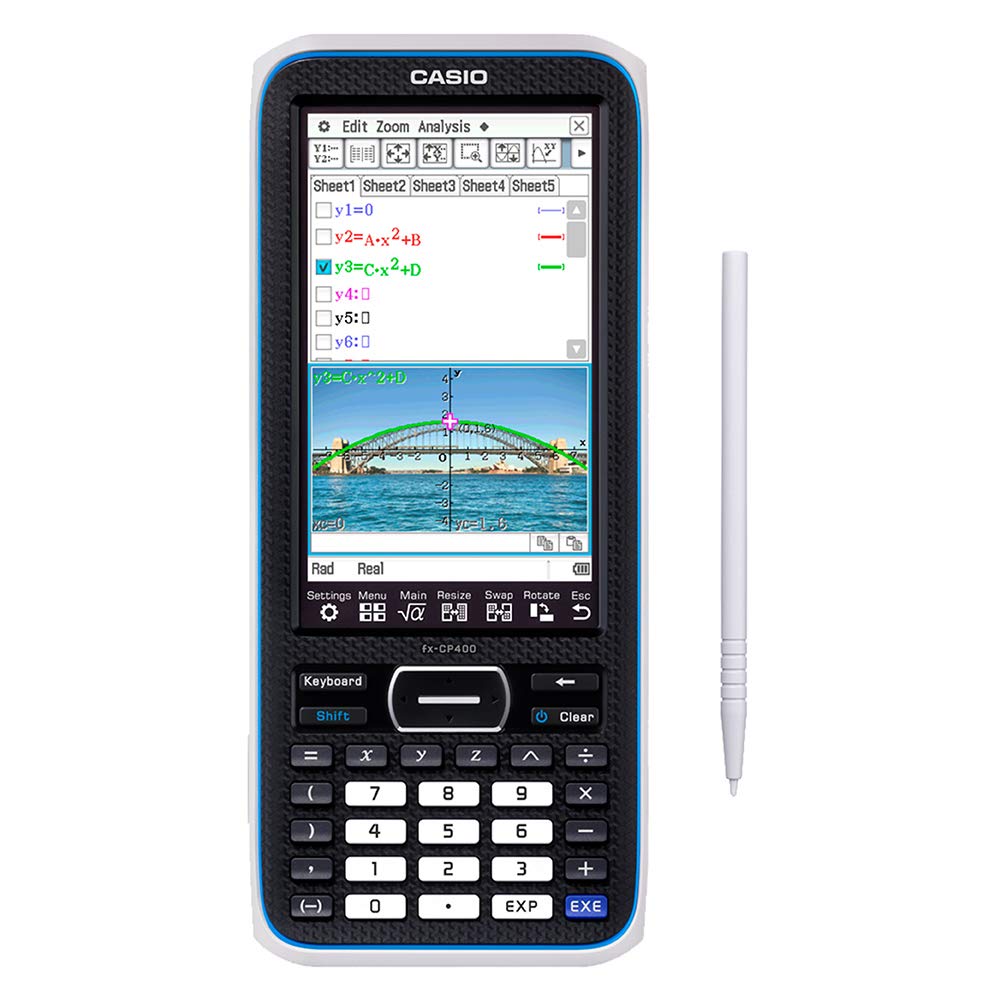 Casio Calculadora Graficadora fx‑CP400, Color Negro, +5000 Funciones, Solar y Batería, Nivel Universidad