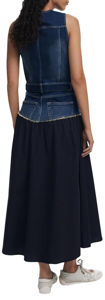 Desigual Vest_Poplin Vestido Mujer