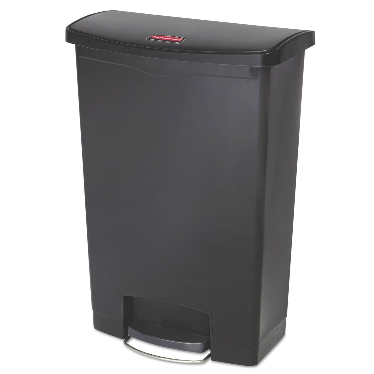 Rubbermaid Commercial Products Streamline® – Contenedor Delgado para Espacios Reducidos, Bote con Pedal Frontal, Cierre Silencioso y Bisagra que No Daña la Pared, Capacidad de 91 L, Negro 1883615 - 24 Gallon - Plastic Front Step Step-On - Negro