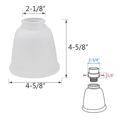 Aspen Creative 23045 - visualización esmerilada con forma de campana, tamaño ajustable de 5,7 cm de alto x 11,43 cm de diámetro, 4 unidades de vidrio de repuesto