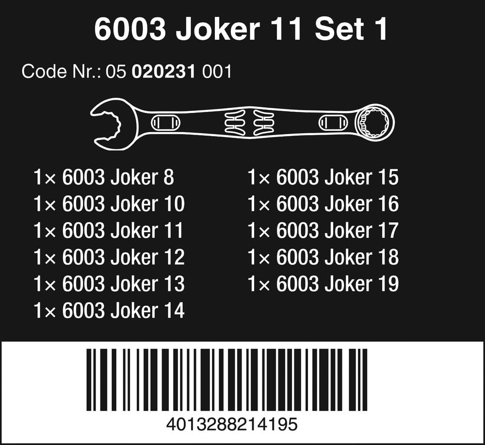 Wera 6003 Joker 11 Juego de llaves combinadas 1