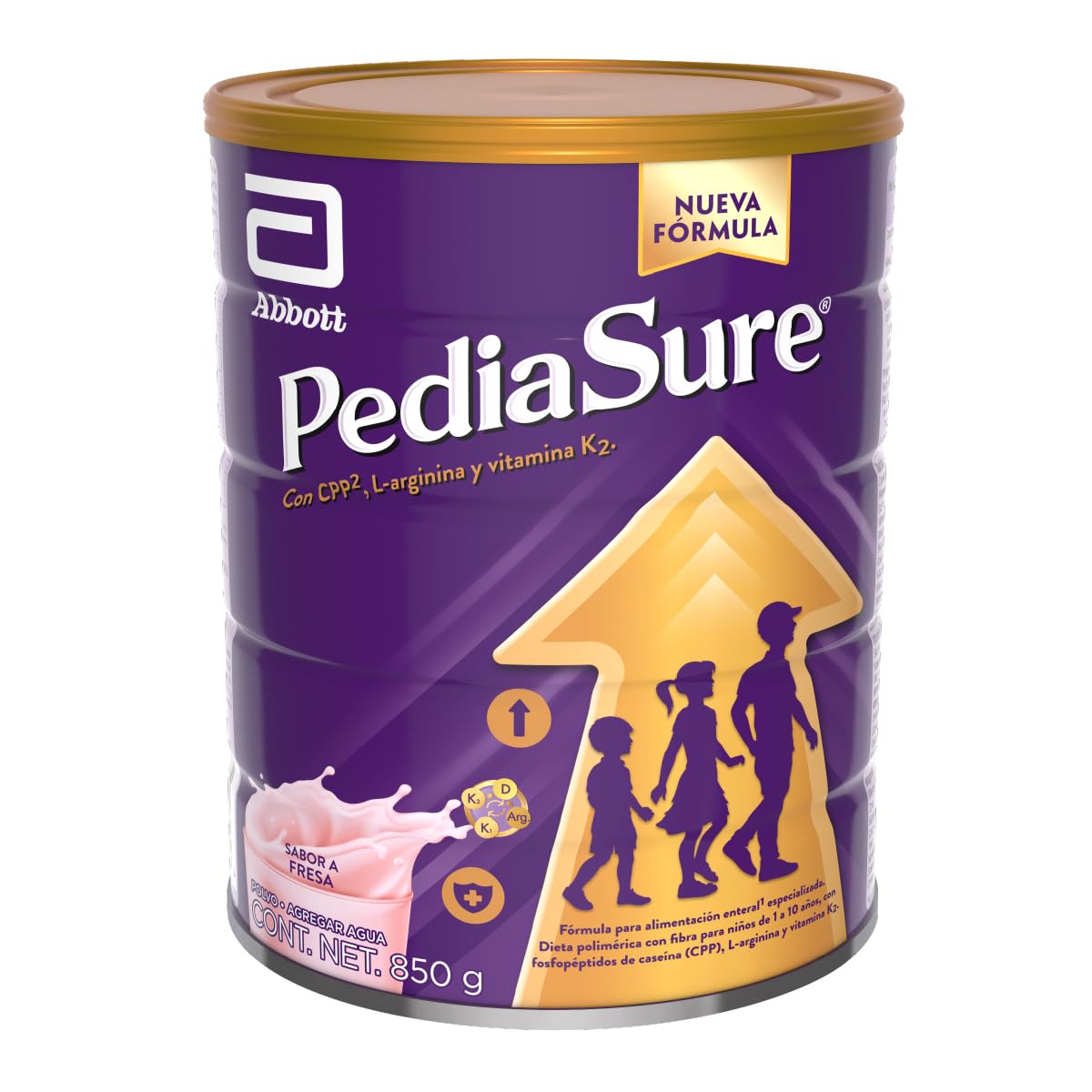 PediaSure Alimentación Especializada en Polvo Sabor Vainilla para Niños, 850 g - Fresa