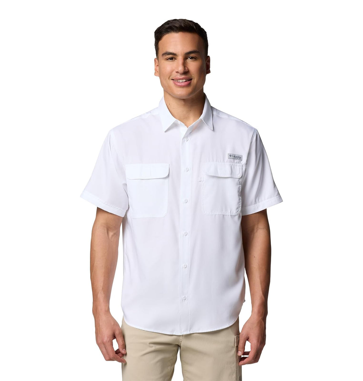 Columbia PFG Backwater Camisa de Manga Corta para Hombre - XL - Blanco