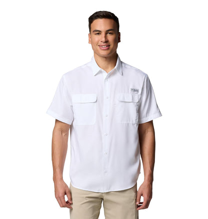 Columbia PFG Backwater Camisa de Manga Corta para Hombre - XL - Blanco