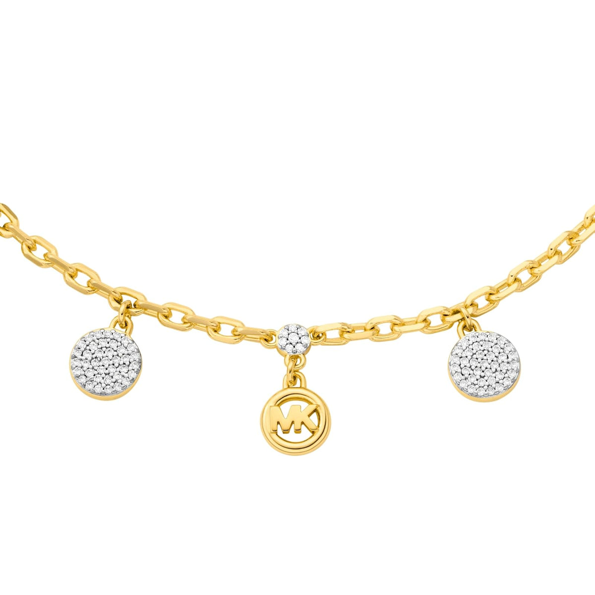 Pulsera Michael Kors para mujer con charm de disco con cristales, MKJ8631931