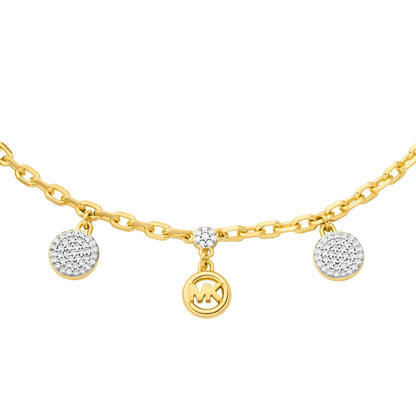 Pulsera Michael Kors para mujer con charm de disco con cristales, MKJ8631931