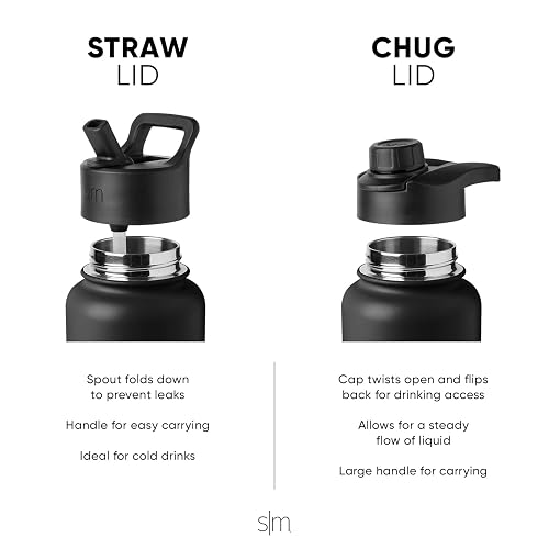 Simple Modern Botella de Agua con Popote, Asa y Tapa para Beber, Aislamiento al Vacío | Frasco Grande | Regalos para Mujeres & Hombres | Summit Colección| 1180ml | Blush