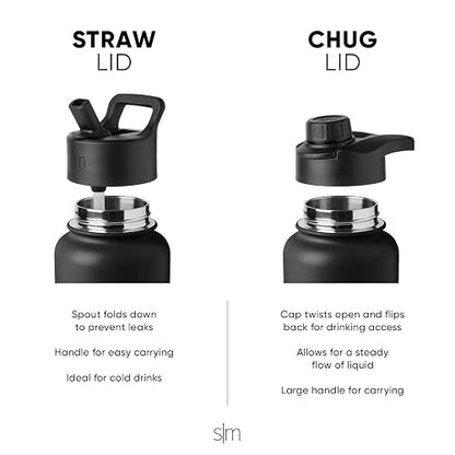 Simple Modern Botella de Agua con Popote, Asa y Tapa para Beber, Aislamiento al Vacío | Frasco Grande | Regalos para Mujeres & Hombres | Summit Colección| 1180ml | Blush