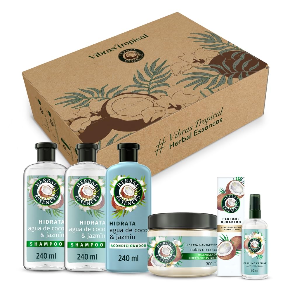 Herbal Essences Kit Exclusivo VIBRAS TROPICAL Rutina Completa Agua de Coco