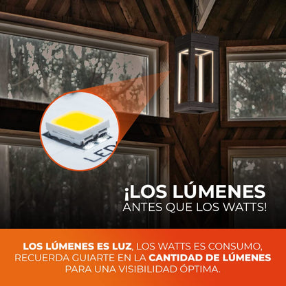 Tecnolite Lámpara Colgante LED 51 cm de Altura 12 W, Luz Suave Cálida, IP54, IK07, No atenuable, LED integrado