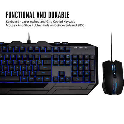 Cooler Master Devastator 3 - Combo de teclado y mouse para juegos, retroiluminación LED de 7 modos de color, teclas multimedia, configuración de 4 DPI