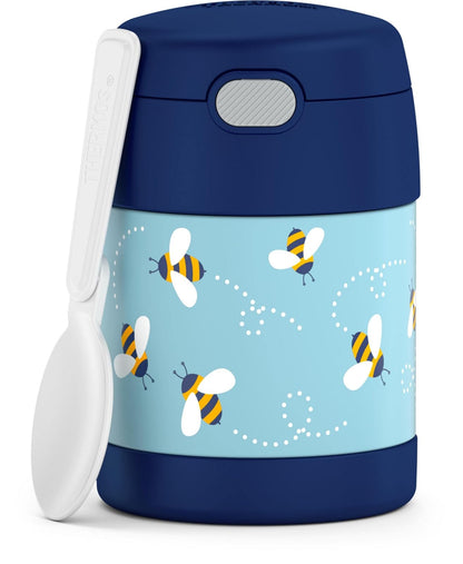 Thermos FUNTAINER Frasco Aislado con Cuchara Diseño Minnie, 10 oz - Honey Bees - 10 onzas (295.73ml)