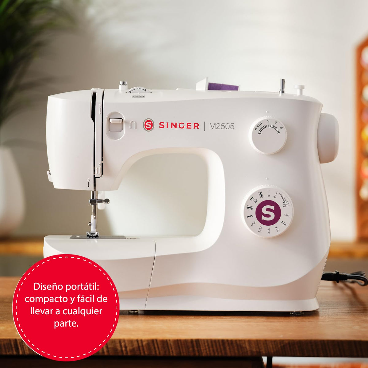 SINGER® M2505 Máquina de Coser Mecánica De 10 Puntadas Ideal Principiantes | Ideal para quienes inician costura, máquina con 10 puntadas integradas, adecuada reparaciones sencillas, ojal en 4 pasos