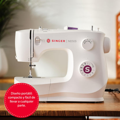 SINGER® M2505 Máquina de Coser Mecánica De 10 Puntadas Ideal Principiantes | Ideal para quienes inician costura, máquina con 10 puntadas integradas, adecuada reparaciones sencillas, ojal en 4 pasos