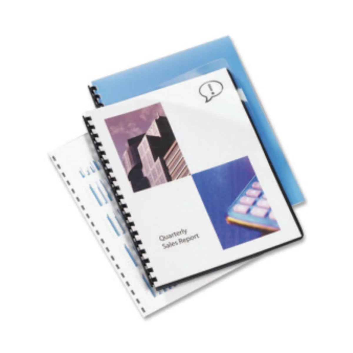 Swingline GBC 2020024 Clear View Presentation Binding System Cover, 11-1/4 x 8-3/4, Clear (Box of 100) - (2) CombBind- redondo