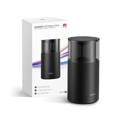 HUAWEI WiFi Mesh X1 Pro Router, Wi-Fi 7, Negro | Doble Banda a 3,6 Gbps, Antena de Malla Entre Pisos, Puertos 4 x 2,5 GE, Diseño Estético para el Hogar, Control Parental