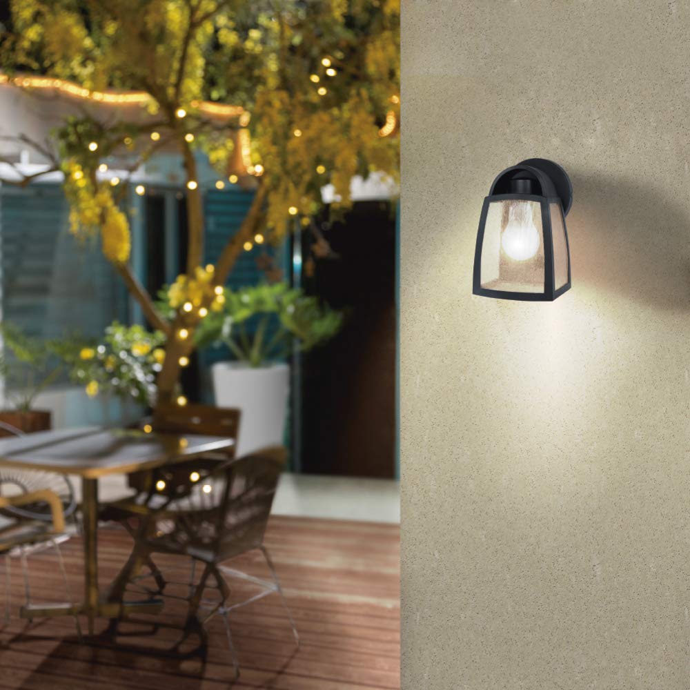 Tecnolite Farol LED Exterior, Lámpara de Pared LED, Base E27, IP 44, 100 - 240 Volts, Color Negro