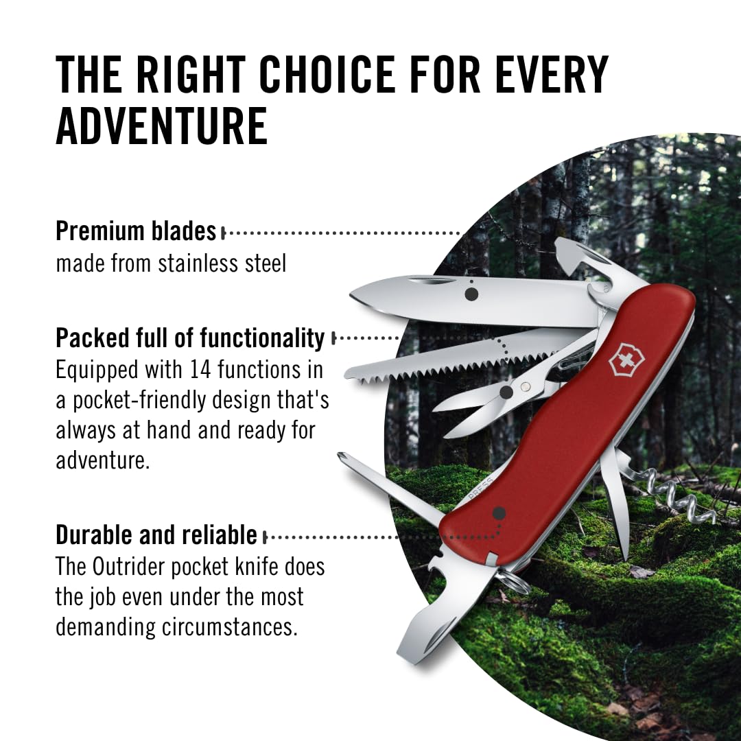 Victorinox Outrider, color Rojo, 111 mm, 14 Usos
