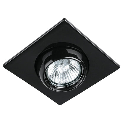 Volteck EMP-116S Luminario Empotrable Cuadrado Spot Esférico, Foco no Incluido - Negro