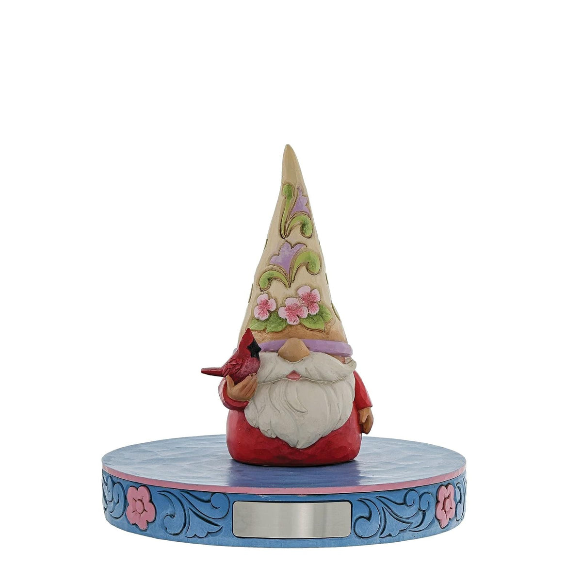 Enesco Jim Shore Heartwood Creek Gnomo sosteniendo una Figura Cardenal, 4.72 Pulgadas, Multicolor