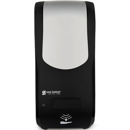 San Jamar SH970BKSS Rely Hybrid Dispenser, Black/Stainless Look