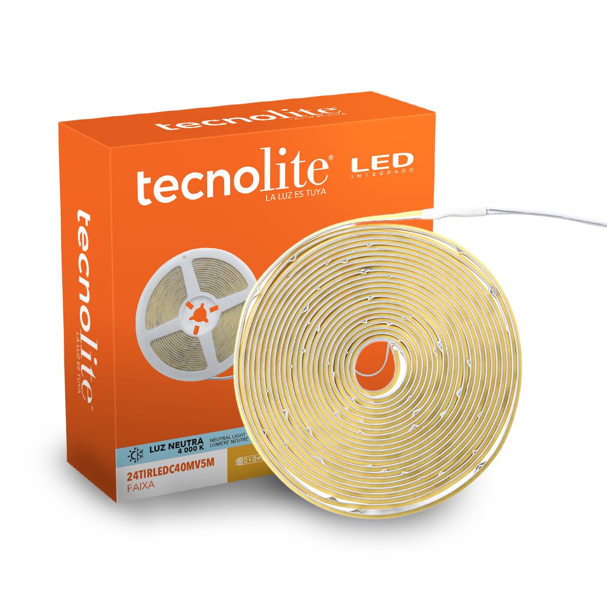 Tecnolite - 7Tira LED 5 Metros de Longitud 24 W, Luz Neutra, Interiores, No atenuable