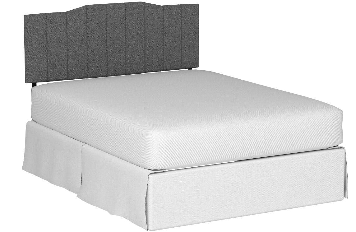Zinus Upholstered Channel Stitched Headboard in Grey, Full