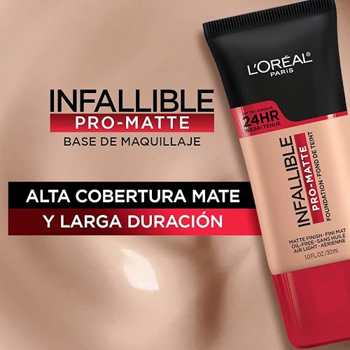 L'Oréal Paris, Base de maquillaje líquida de larga duración, Infallible 24h Pro-matte, Tono Classic Tan, 30ml