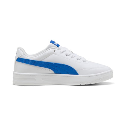 PUMA, Tenis Casuales Court Classic Clean Jr, Unisex, Blanco con Verde, Talla 22