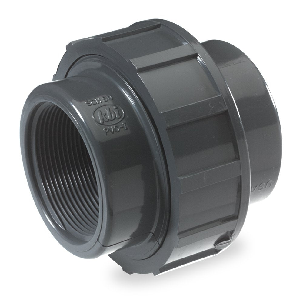 NDS U-1000-T - Montaje de tubería de PVC, unión roscada de 1 pulgada, horario 80, junta tórica EPDM, 1 pulgada, gris