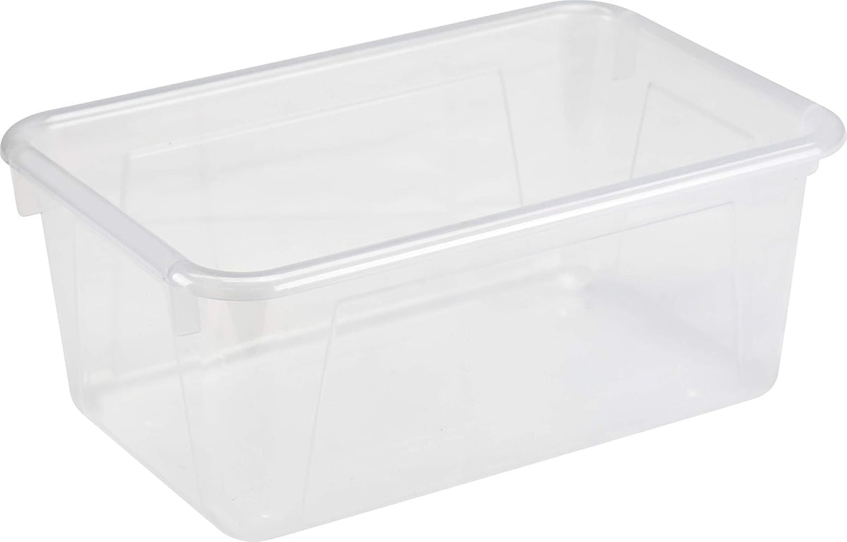 Storex Contenedores pequeños de almacenamiento de plástico para aula, 12.2 x 7.8 x 5.1 pulgadas, translúcidos, paquete de 5 (62461A05C)