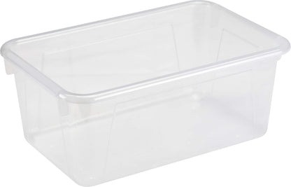 Storex Contenedores pequeños de almacenamiento de plástico para aula, 12.2 x 7.8 x 5.1 pulgadas, translúcidos, paquete de 5 (62461A05C)