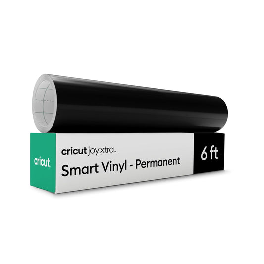 Cricut | Vinilo Permanente Smart para Joy Xtra | Negro | 1 Rollo de 24.1cm x 1.8m