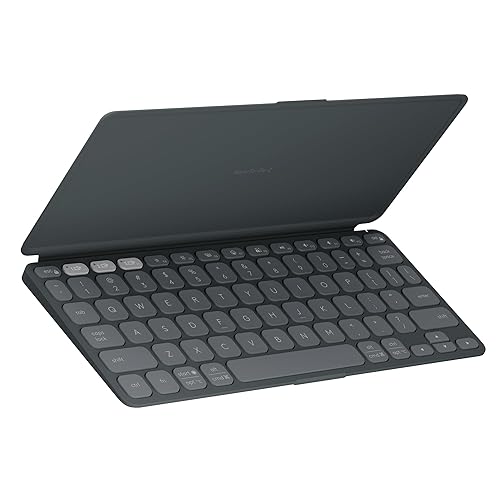 Logitech Keys-to-Go 2 Teclado inalámbrico para iPad con Tapa integrada, Bluetooth, Delgado, estilizado y Compacto para iPad, iPhone, Windows, Android, Linux, Mac, Apple TV, Color - Grafito