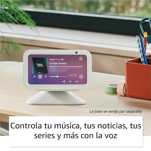 Echo Show 5 (modelo más reciente), Pantalla inteligente con graves más profundos y sonido más claro, Negro, con el Acceso Anticipado de Alexa+