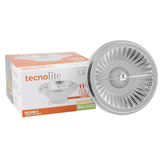 Tecnolite - Foco AR111 LED 15 W, Luz Suave Cálida, Base G53, Atenuable