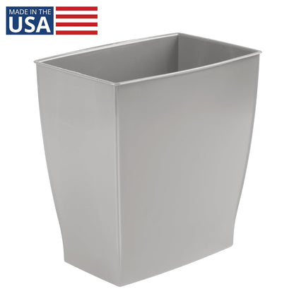 InterDesign 64783 Mono Rectangular Wastebasket Trash Can for Bathroom, Gray