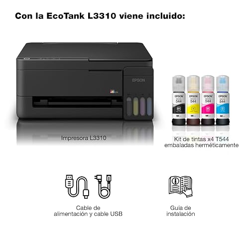 Epson Impresora Multifuncional Ecotank a Color, L3310 Solo conexión USB
