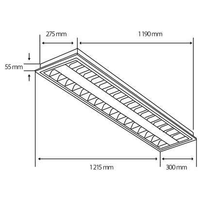 Tecnolite Lámpara LED Empotrado, Luz de Techo LED Minimalista, Base G5 x 2, 32 W, Luz de Día 6500 K, 127 V, 2800 Im, Construlita