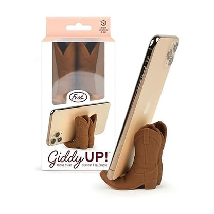 Fred Giddy UP - Soporte para teléfono Original, Color café, Accesorio técnico para Botas Vaqueras, se Adapta a la mayoría de teléfonos Inteligentes móviles, Silicona Antideslizante, Detalles