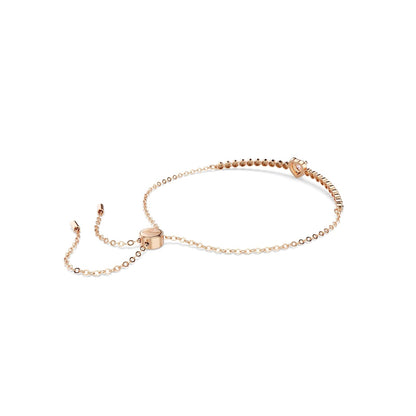Pulsera Swarovski One, Corazón, Rosa, Baño en tono oro rosa, Mediano, Cristales