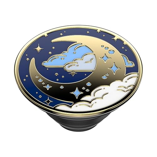 PopSockets PopGrip: Agarre para teléfono y Soporte para teléfono, Plegable, Parte Superior Intercambiable, Esmalte Fly Me to The Moon