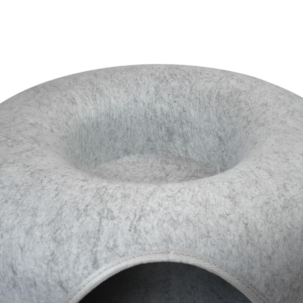 Fancy Pets Cama Cueva Dona para Gato Chico Gris Perla 50 cm x 20 cm Fieltro Resistente y Multifuncional