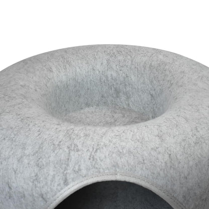 Fancy Pets Cama Cueva Dona para Gato Chico Gris Perla 50 cm x 20 cm Fieltro Resistente y Multifuncional