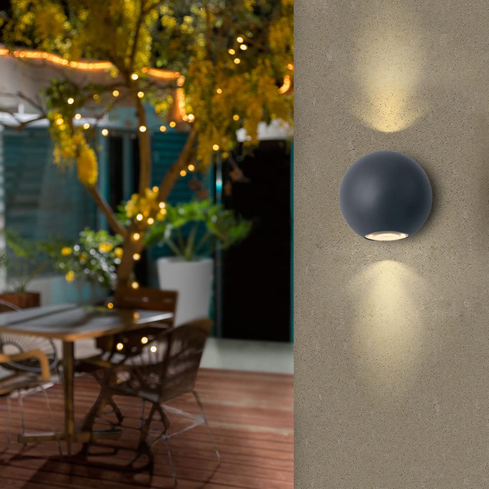 Tecnolite Lámpara de Pared Arbotante LED Exterior 6 W, Luz Suave Cálida, IP54, IK06, No atenuable, LED integrado