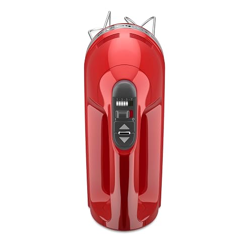 KitchenAid KHM7210ER 7-Speed Digital Hand Mixer with Turbo Beater II Accessories and Pro Whisk Empire rojo