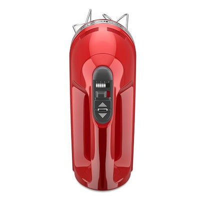 KitchenAid KHM7210ER 7-Speed Digital Hand Mixer with Turbo Beater II Accessories and Pro Whisk Empire rojo